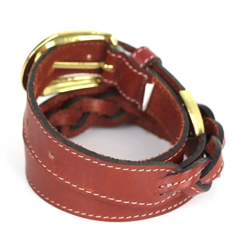 BRAIDED BROWN GENUINE LEATHER 1